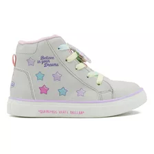 Tenis Para Niña Bota Unicornio Estrellas Onix Moda Plateado