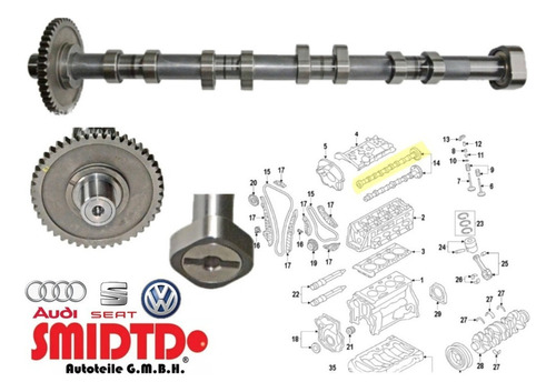 Arbol De Levas Escape Y Vlvula Vvt Skoda Octavia 2.0 04-13 Foto 4