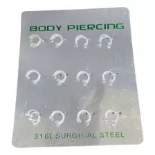 Piercing Ferradura Septo Silicone Transparente 8mm 12 Unid