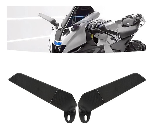 Espejo Retrovisor Con Cuchilla Viento Para Ninja 250 H2 H4 Foto 2