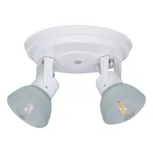 Aplique Spot Blanco Apto Ventilador 2 Luces Con Movimiento