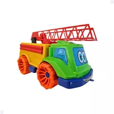 Caminhão De Bombeiro Brinquedo Colorido Didático 29,5 Cm