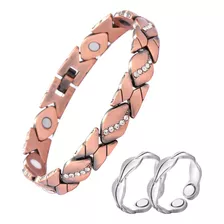 Pulsera Magnética Con Eslabones De Cobre Para Mujer