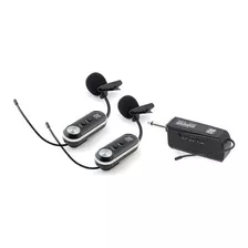 Microfone De Lapela Staner Sfl20 C/ Receiver Wireless Uhf Cor Preto