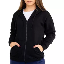 Blusa Moletom Feminino Com Zíper Aberto Canguru Jaqueta Top