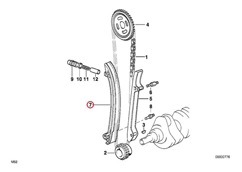 Guia Cadena Grande Derecha Bmw X3 E83 X5 E53 530 Z4 M54 L6 Foto 4