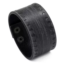 Pulsera Brazalete Punk De Cuero Negra J88