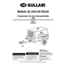 Catalogo De Piezas Compresor Aire Transportable Sullair 185