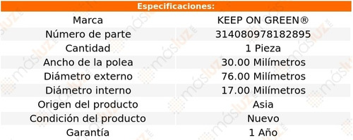 Polea 76.00 Mm Oldsmobile Aurora 8 Cil 4.0l 01/03 Kg Foto 3