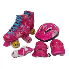 Patines + Kit Protección Niña Deporte Infantil Luces Skates!