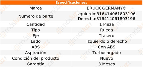 1_ Maza Rueda Trasera Izq O Der Hhr L4 2.0l 06/08 Bruck Foto 2