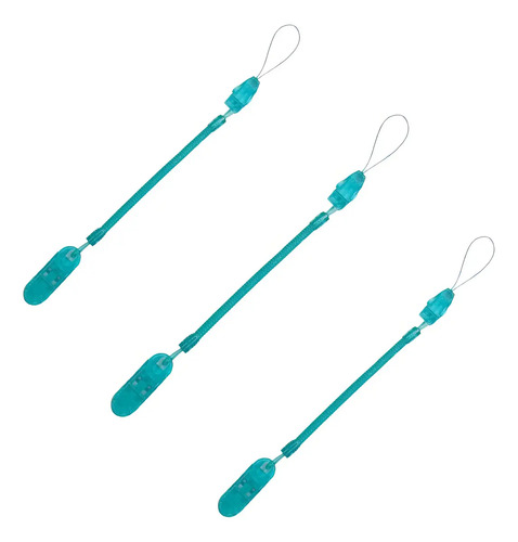 Kit 3 Prendedores Para Chupeta Silicone Mister K Modelo Mola 23cm 3 Verdes Água