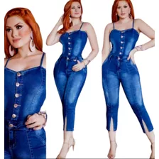 Macacão Pantacoste Jeans Feminino Alcinha Ajustável Estiloso