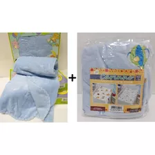Kit Com 2 Jolitex Manta Bebe Menino + Cobertor Touch Texture