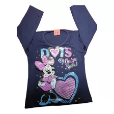 Buso Manga Larga Camiseta Blusa Para Niña