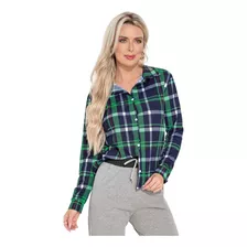  Camisa Xadrez Blusa Feminina Qualidade S8