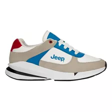 Tenis Urbano Casual Agujeta Jeep 150 Blanco Para Hombre