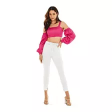 Calça Jeans Slim Cropped Morena Rosa 205174 - Branco