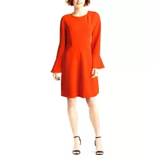 Elegante Vestido Dama Talla 8 Rojo Marca Eci New York