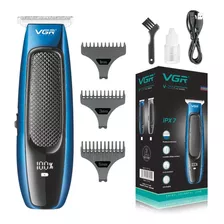 Maquina Corta Pelo Trimmer Vgr V-255 Recargable Impermeable Color Azul