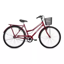 Bicicleta Rodado 26 Mujer Bikes Mormaii Con Canasto Color Rojo