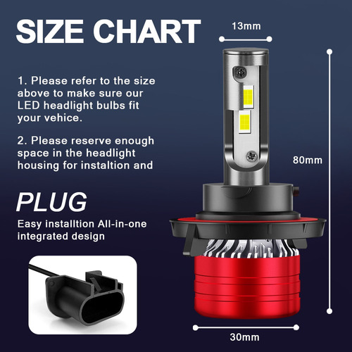 28000lm Kit De Focos Led 9008 Luz Alta Y Baja Para Chevrolet Foto 5