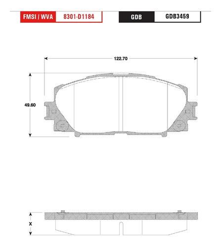 Balatas Delanteras Toyots Yaris 2012-2013-2014-2015-2016 Trw Foto 2