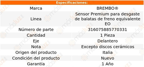 1.sensor Para Balatas Delantera 718 Boxster 17/21 Brembo Foto 2