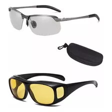 Pack 2 Lentes Hd Vision Nocturna Para Conducir Auto Y Moto 