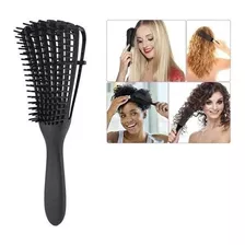 Cepillo Pelo Rizado Rulos Desenredante Anti Frizz Regulable