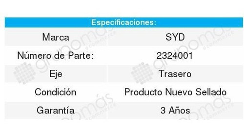 Maza Direccion Syd Trasero Suzuki Sx4 06 Foto 2