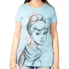 Camiseta Piticas Babylook Long - Cinderela Princesas Disney