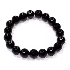 Pulseira Esferas Pedra Natural Turmalina Negra Para Proteção