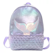 Mochila De Poliuretano Con Forma De Sirena, Mochila Escolar