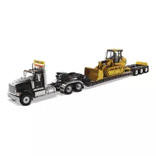 Miniatura Caminhão Diecast Hx520 + Cat 963k Escala 1/50 