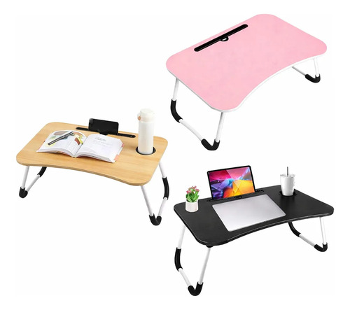 Mesa Notebook Dobrável Suporte Cama Home Office Preto