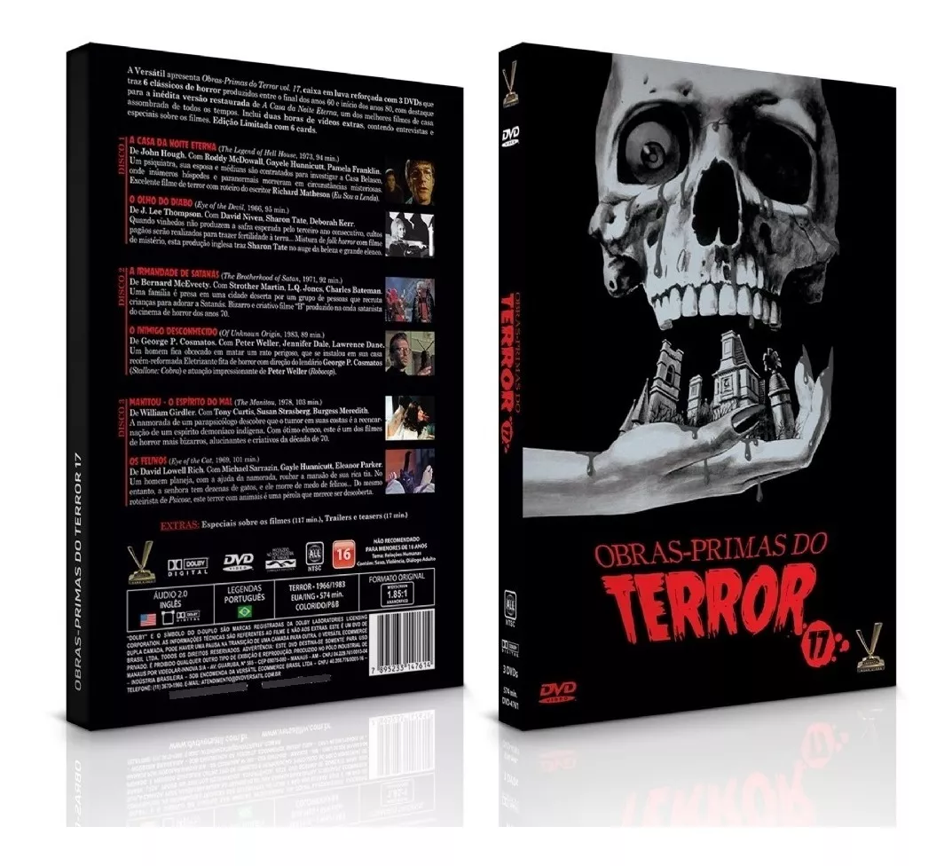 Dvd Obras-primas Do Terror Vol 17 / 3 Discos 6 Filmes 