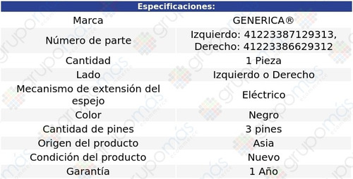 Espejo Lateral Der O Izq Elctrico 3 Pines Tracker 05 Al 09 Foto 2