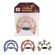 Pandereta Media Luna Doble 10 Chapas Tambourine Alice Atb002