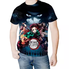 Camisa Camiseta Anime Demon Slayer Kimetsu No Yaiba 3d Full