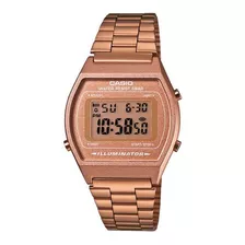 Reloj Casio Modelo B-640-wc Mujer Moda Vintage Original Color De La Malla Oro Rosa Color Del Bisel Rosa Color Del Fondo Rosa