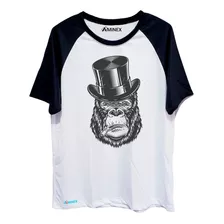Camiseta Camisa Confortável Gorila De Cartola Raglan Premium
