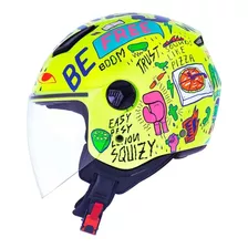 Capacete Aberto Norisk Orion Amarelo Azul