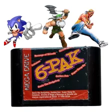Jogo 6 Pak Sega 6 Em 1 - Sonic, Golden Axe, Mega Drive Orig.