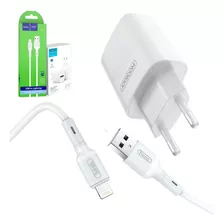 Kit Carregador Bivolt Com Cabo Para iPhone 6 Plus 6s 6 Cor Branco - Carregador Para iPhone