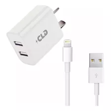 Cargador 2 Usb + Cable Lightning Compatible iPhone iPad 2.4a