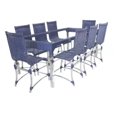 Jogo 8 Cadeiras E Mesa Haiti Em Alumínio - Cozinha, Edícula