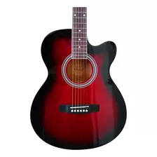 Segovia Sgf238cerd Guitarra Electroacústica Roja Sombreada
