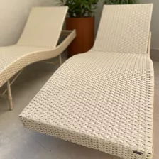 Cadeira De Praia Piscina Alumínio E Fibra Sintética Deck Lux