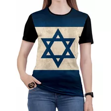 Camiseta Bandeira Israel Feminina Jerusalem Blusa